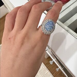 Lab created moonstone ring